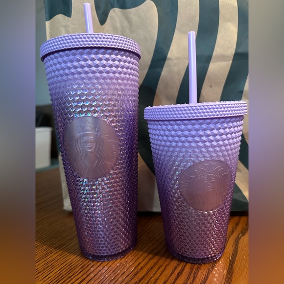 Starbucks 2023 Holiday Purple Lavender Gradient Studded Tumbler set